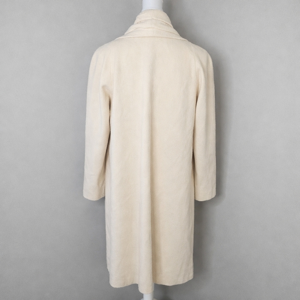Vintage 1980s Alorna Cream Wool Car Coat | USA Made | Quiet Luxury | Size L - Picture 5 of 11
